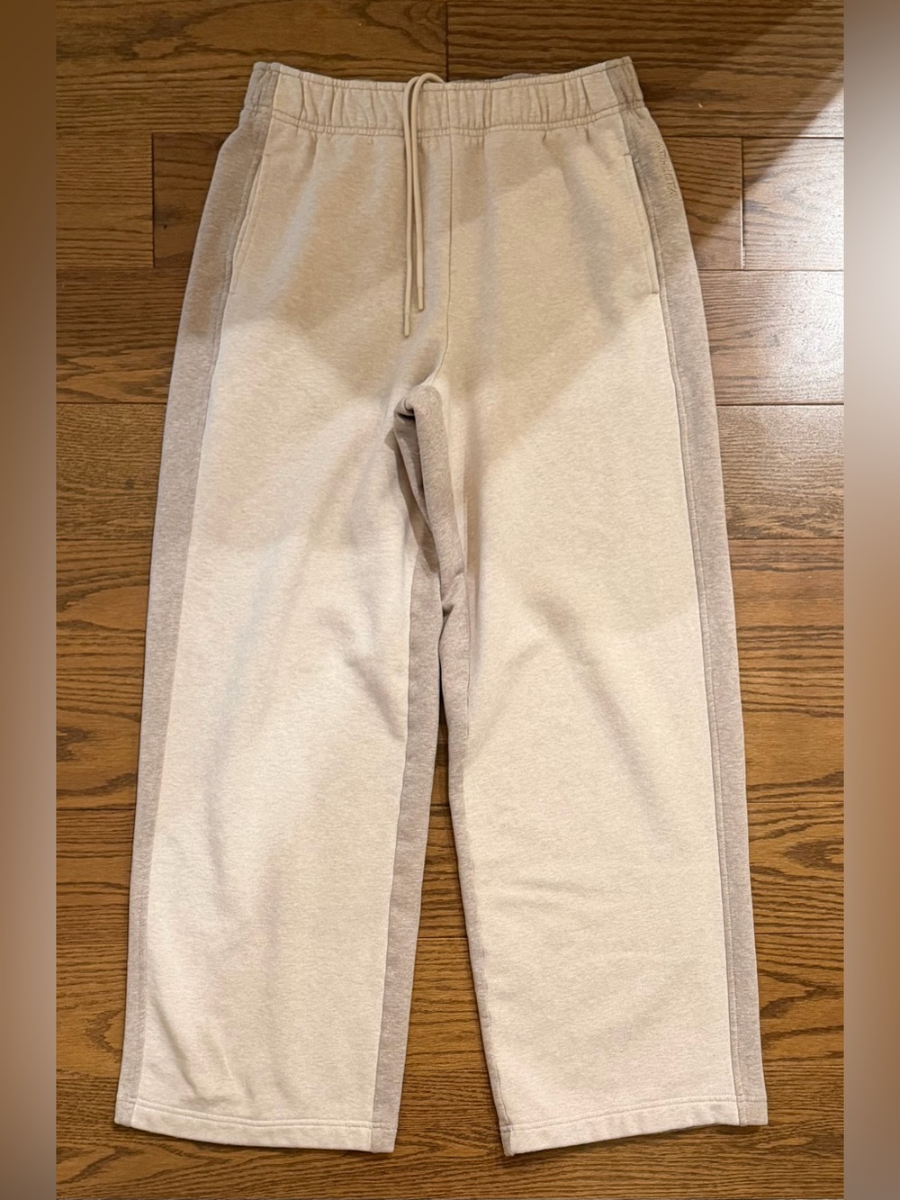 Athleta Beige Cream Two-Tone Track Pants